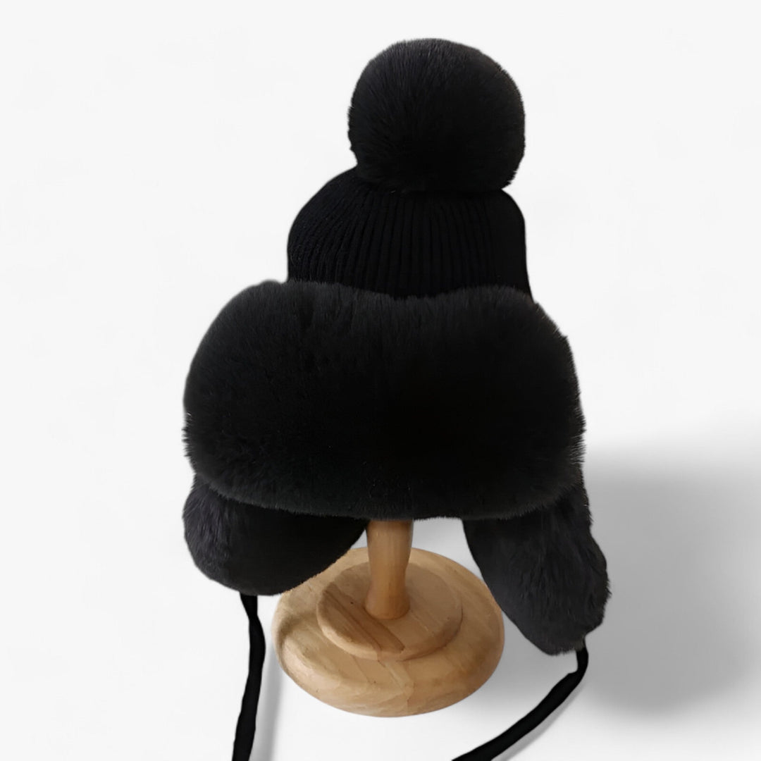 Luxury Lei Feng Hat with Warm Ear Flaps - ArcticCharm-Black-Adult-State of Style
