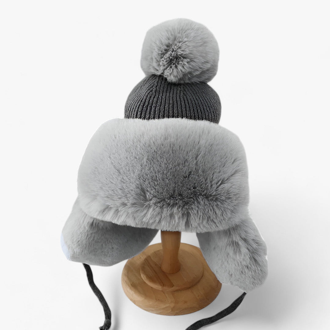 Luxury Lei Feng Hat with Warm Ear Flaps - ArcticCharm-Grey-Adult-State of Style