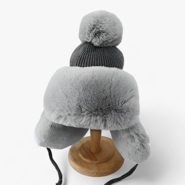 Luxury Lei Feng Hat with Warm Ear Flaps - ArcticCharm-Grey-Adult-State of Style