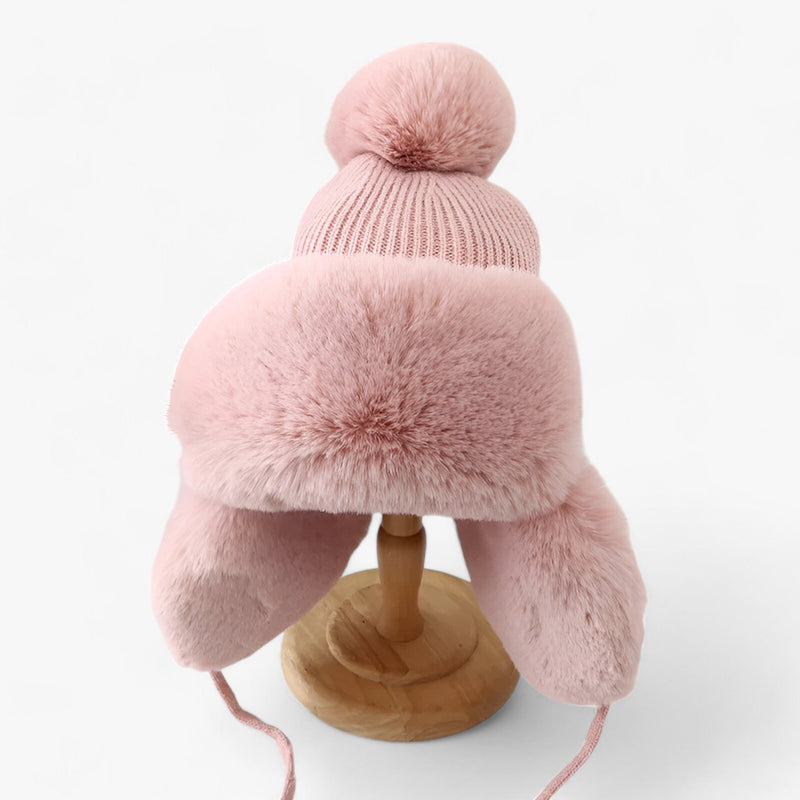 Luxury Lei Feng Hat with Warm Ear Flaps - ArcticCharm-Pink-Adult-State of Style
