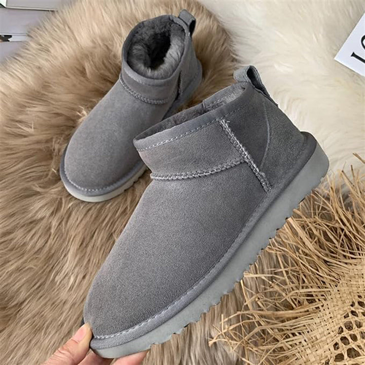 Luxury Low Winter Boots with Fur - Isabella-Grey-3.5-State of Style