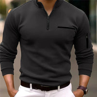 Luxury Men's Pullover with Zip - Davy-Black-S-State of Style