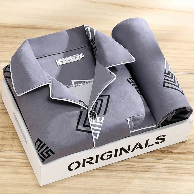 Luxury Men's Pyjama Set - Oliver-Dark grey-L-State of Style