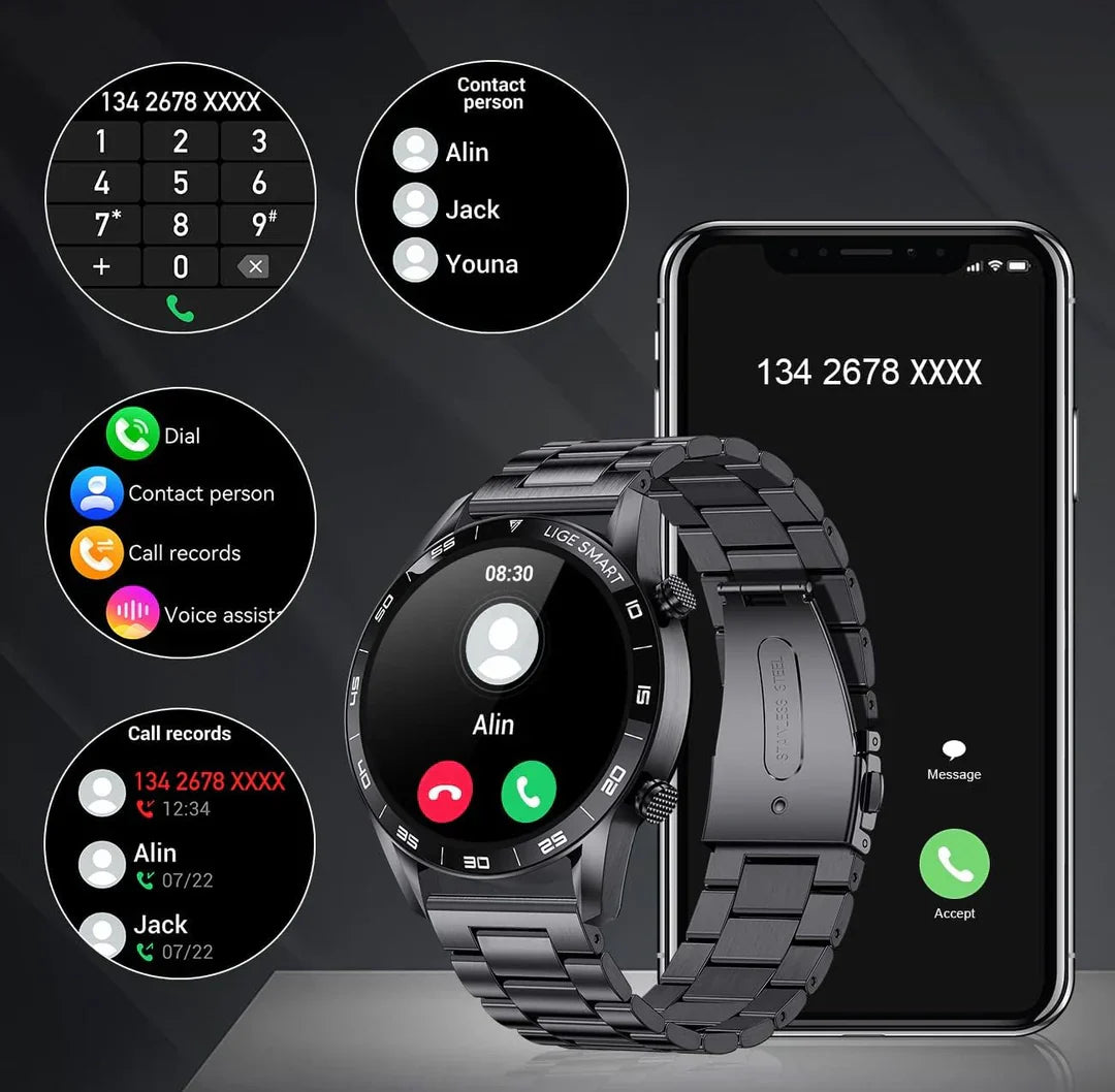 Luxury Men's Smartwatch – Axel-Black 40 mm-State of Style