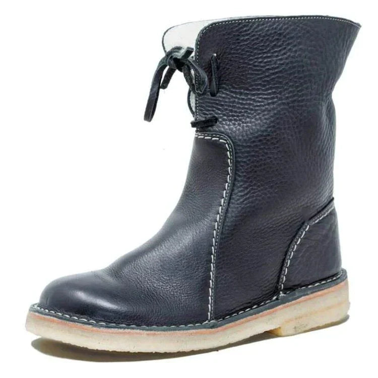 Luxury Mid Calf Padded Ladies' Boots - Sophia Hike Boot-Black-3.5-State of Style