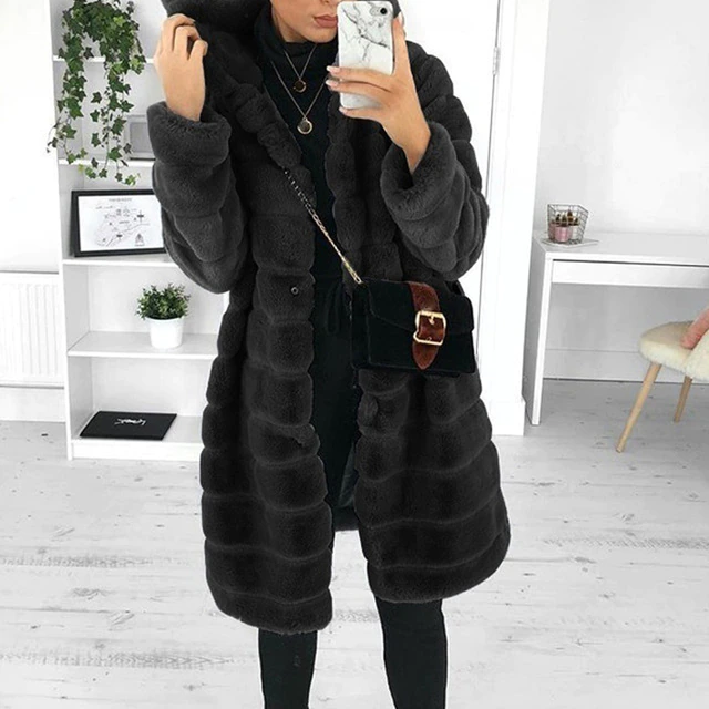 Luxury Quilted Winter Coat with Hood - Elega-Black-XS-State of Style