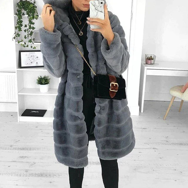 Luxury Quilted Winter Coat with Hood - Elega-Grey-XS-State of Style