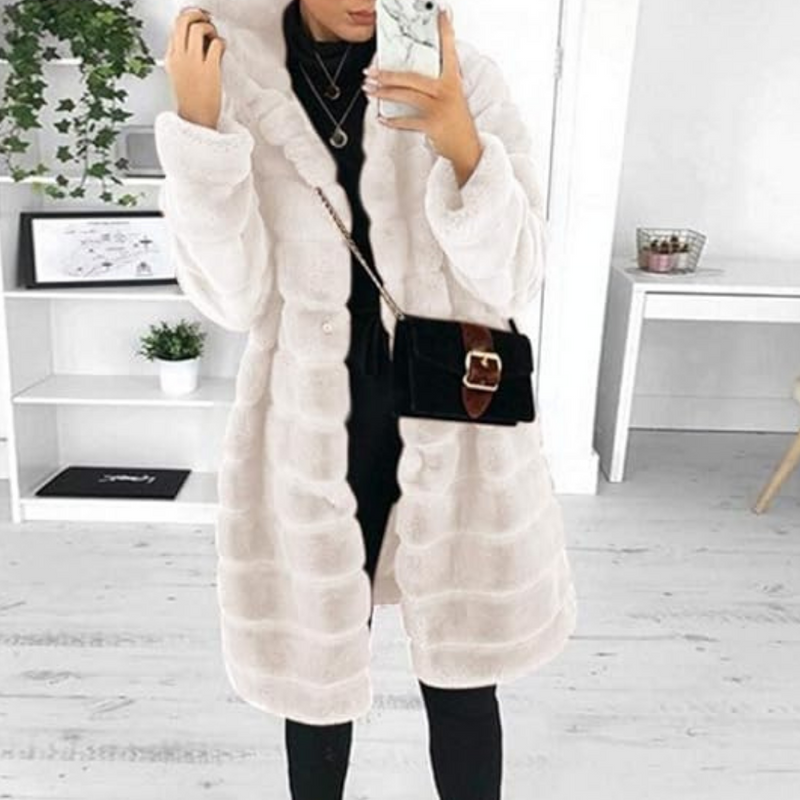 Luxury Quilted Winter Coat with Hood - Elega-White-XS-State of Style