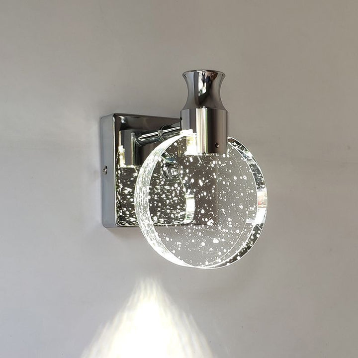 Luxury Round Crystal Wall Lamp – Celestia-Silver-Warm light-13cm-State of Style