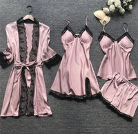 Luxury Satin Nightdress Set - Aurora-Pink-S-State of Style