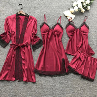 Luxury Satin Nightdress Set - Aurora-Red-S-State of Style
