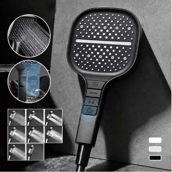 Luxury Shower Head with 7 Settings – HydraLux-Black-State of Style