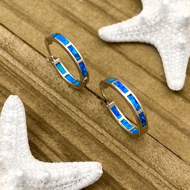 Luxury Silver and Opal Ocean Earrings - Mareva-State of Style