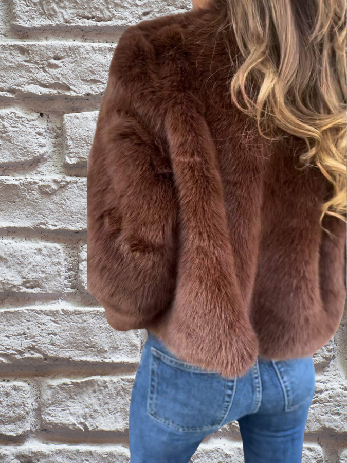 Luxury Soft Ladies Coat - Aurora-Brown-S-State of Style
