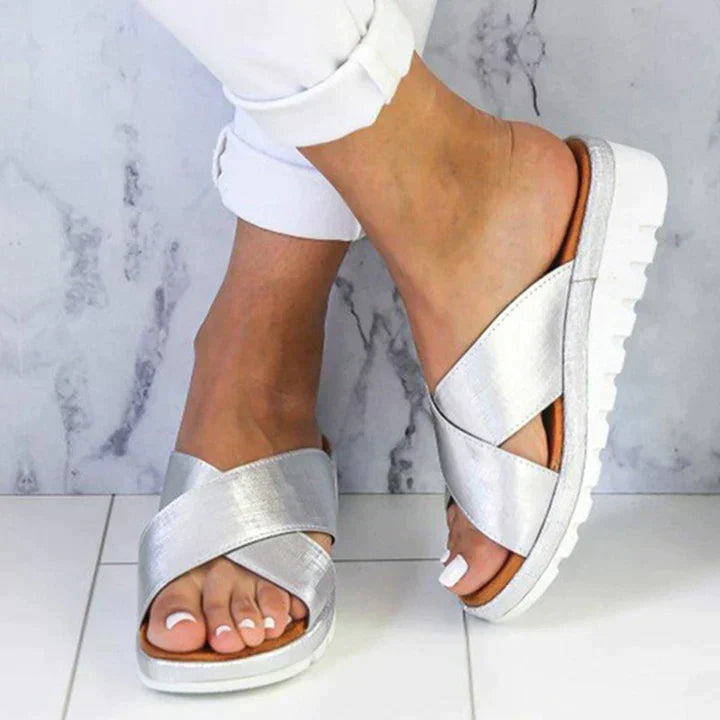 Luxury Stride Ortho-Sandals Ladies - Simone-Silver-3.0-State of Style