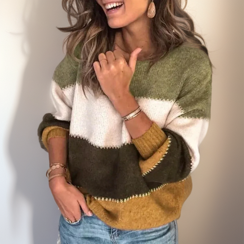 Luxury Striped Comfort Sweater - Celeste-Yellow-XS-State of Style