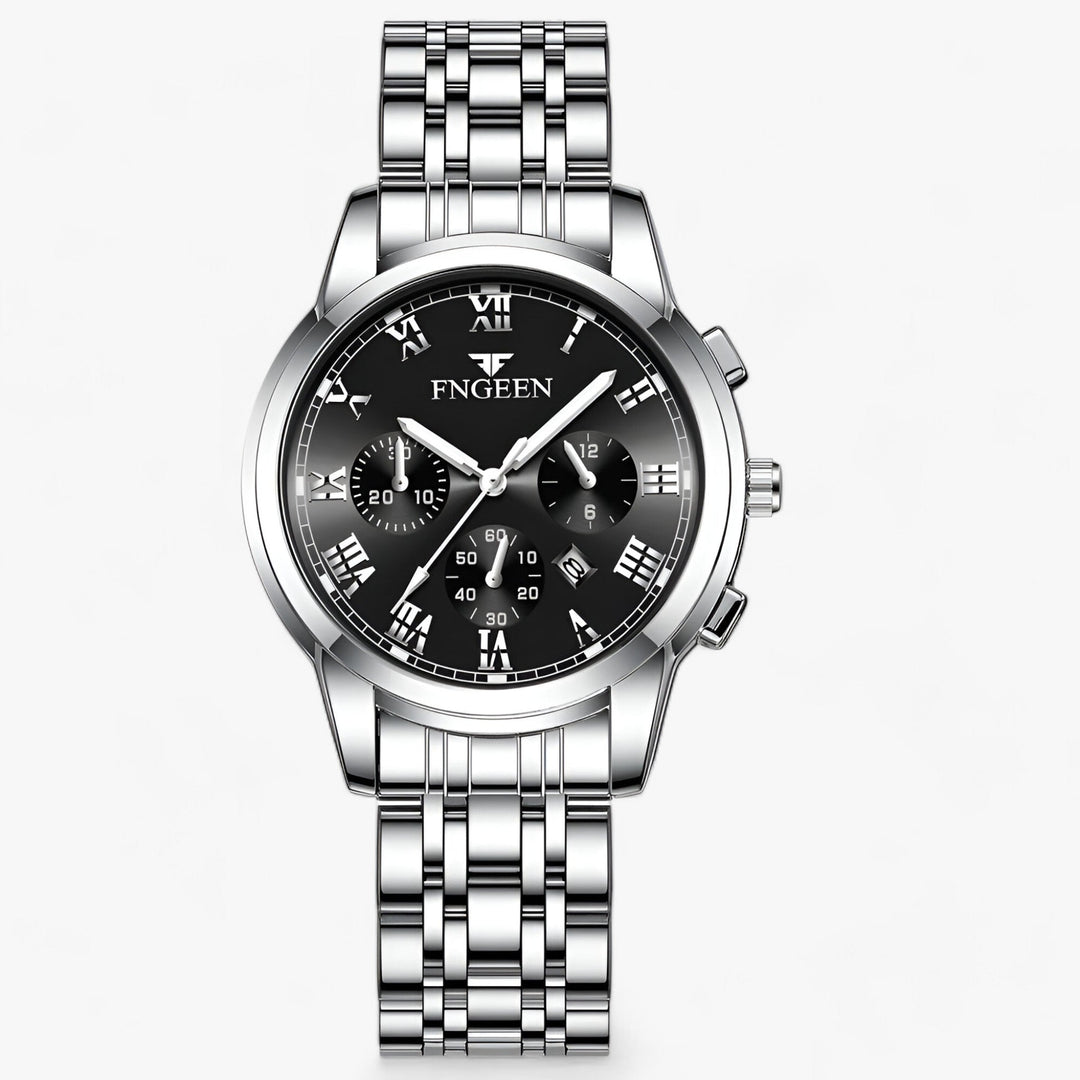 Luxury Titanium Ladies Watch - Clémence-Silver Black-State of Style