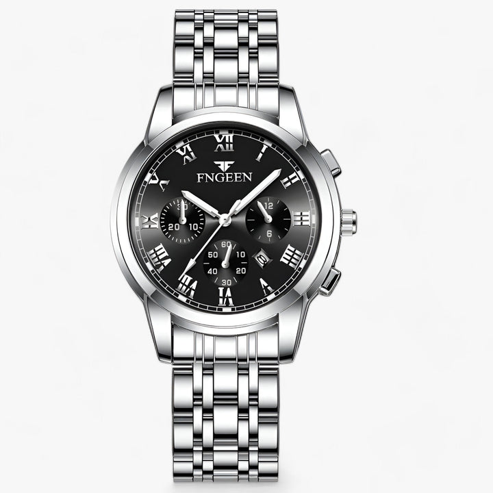 Luxury Titanium Ladies Watch - Clémence-Silver Black-State of Style