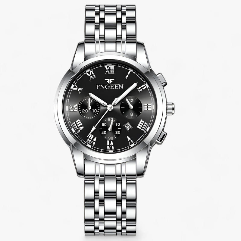 Luxury Titanium Ladies Watch - Clémence-Silver Black-State of Style