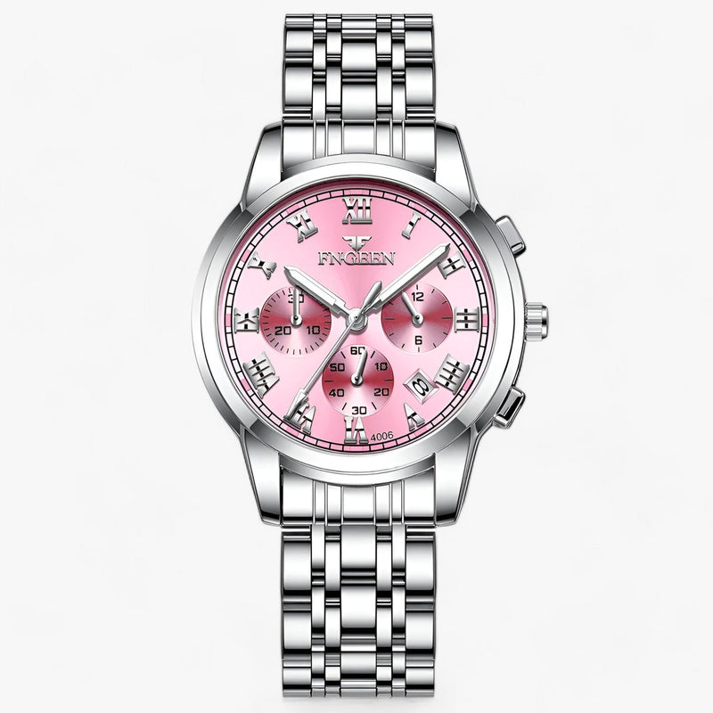 Luxury Titanium Ladies Watch - Clémence-Silver pink-State of Style