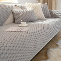 Luxury Velvet Sofa Cover - VeluLuxe-Grey-1 pillow - 90 x 120 cm-State of Style