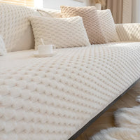 Luxury Velvet Sofa Cover - VeluLuxe-White-1 pillow - 90 x 120 cm-State of Style