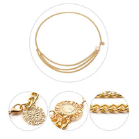Luxury Waist Chain Belt – Gold & Silver Metal with Crystal Accents-Gold-State of Style