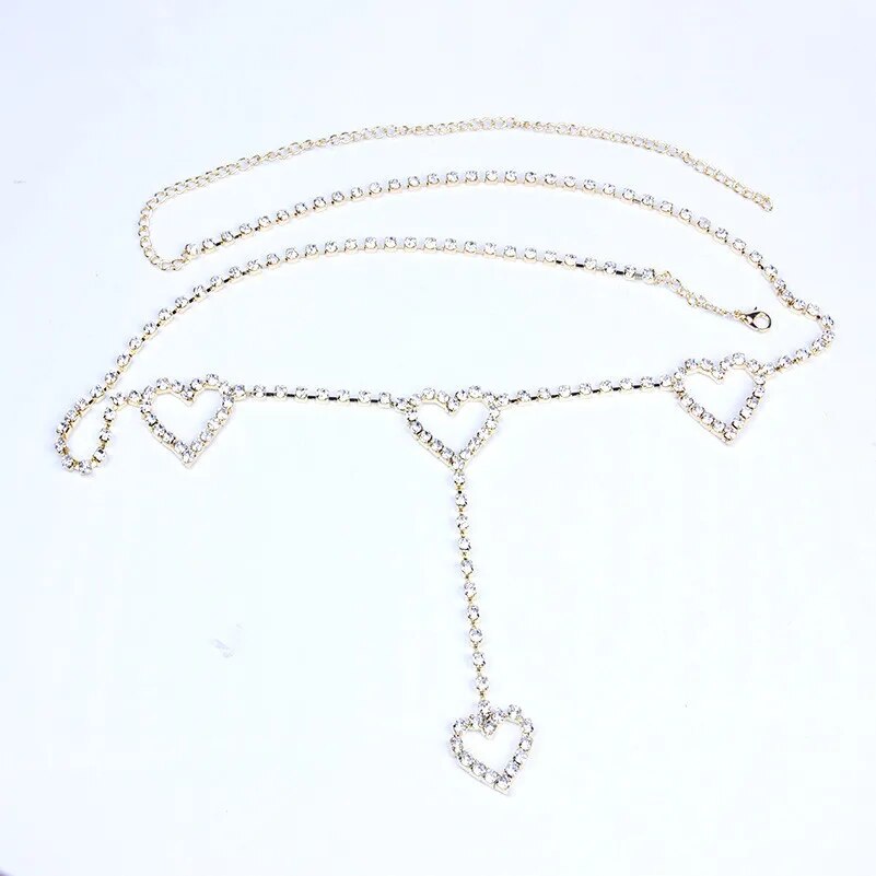 Luxury Waist Chain Belt – Gold & Silver Metal with Crystal Accents-Gold-State of Style