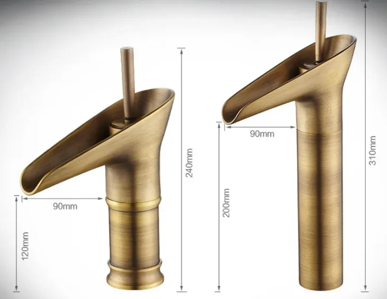 Luxury Waterfall Basin Tap - CascadeFlow-Antique short-State of Style
