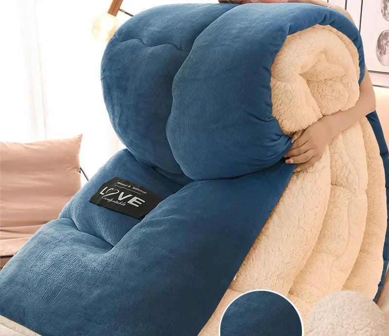 Luxury Winter Duvet with Double Flannel Fleece - FrostGuard-Blue-100x150cm-State of Style