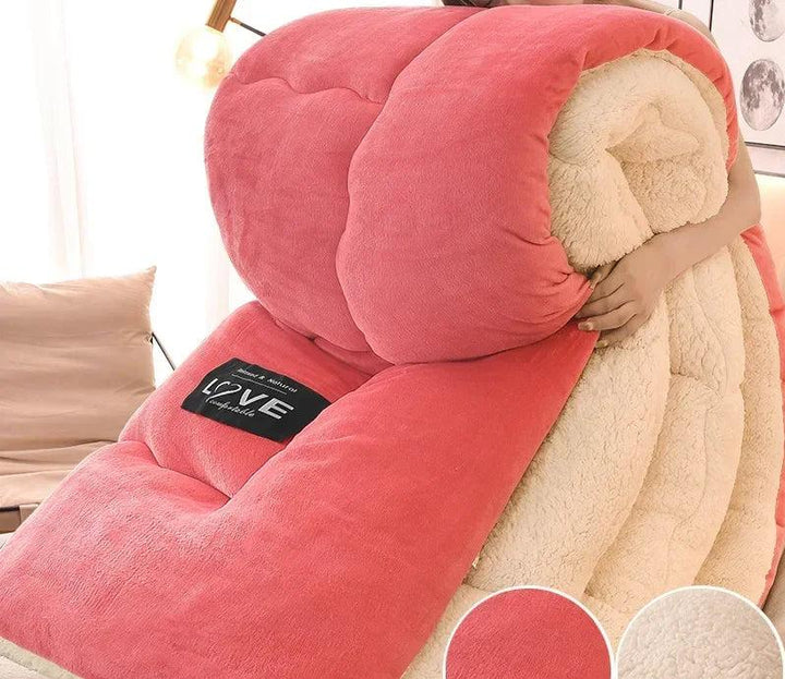 Luxury Winter Duvet with Double Flannel Fleece - FrostGuard-Pink-100x150cm-State of Style