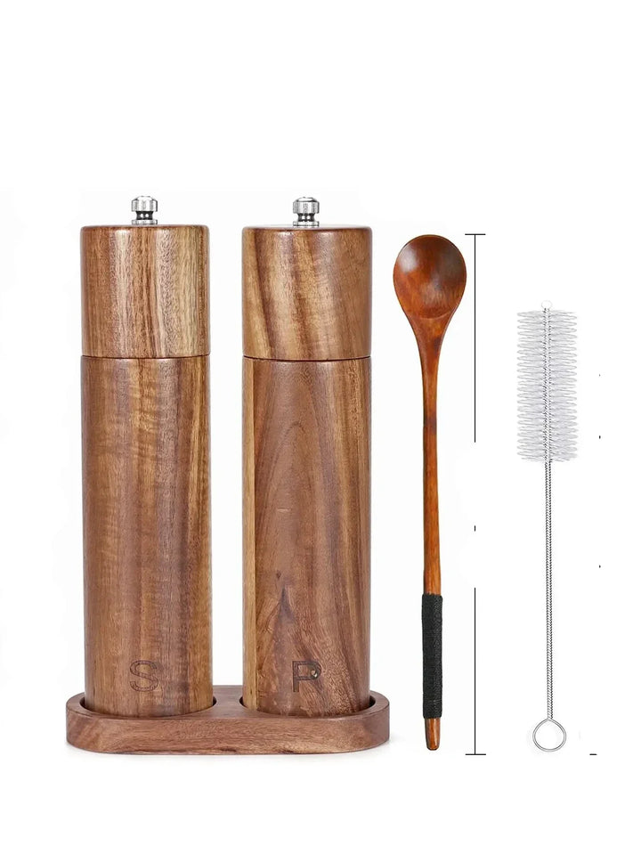Luxury Wooden Salt and Pepper Mill Set with Tray - WoodSpice-State of Style