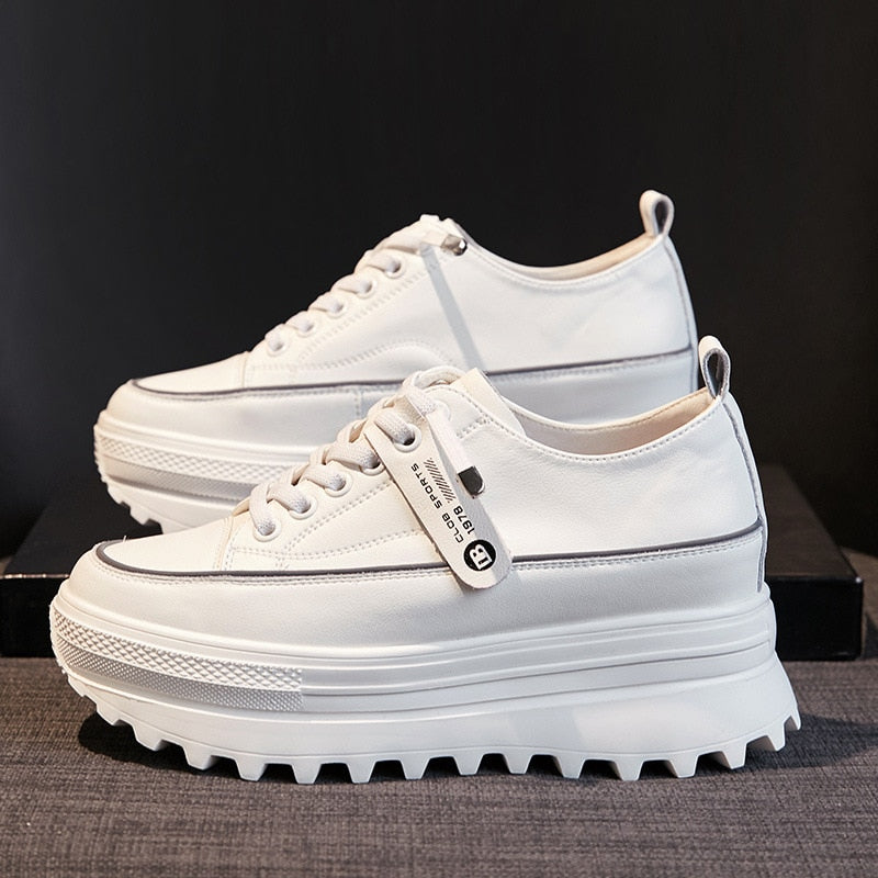 LydiaSneaks | Women's Trendy Platform Sneakers-Black-4.5-State of Style