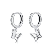 Lyrielle Shimmering Butterfly Earrings-Silver-State of Style