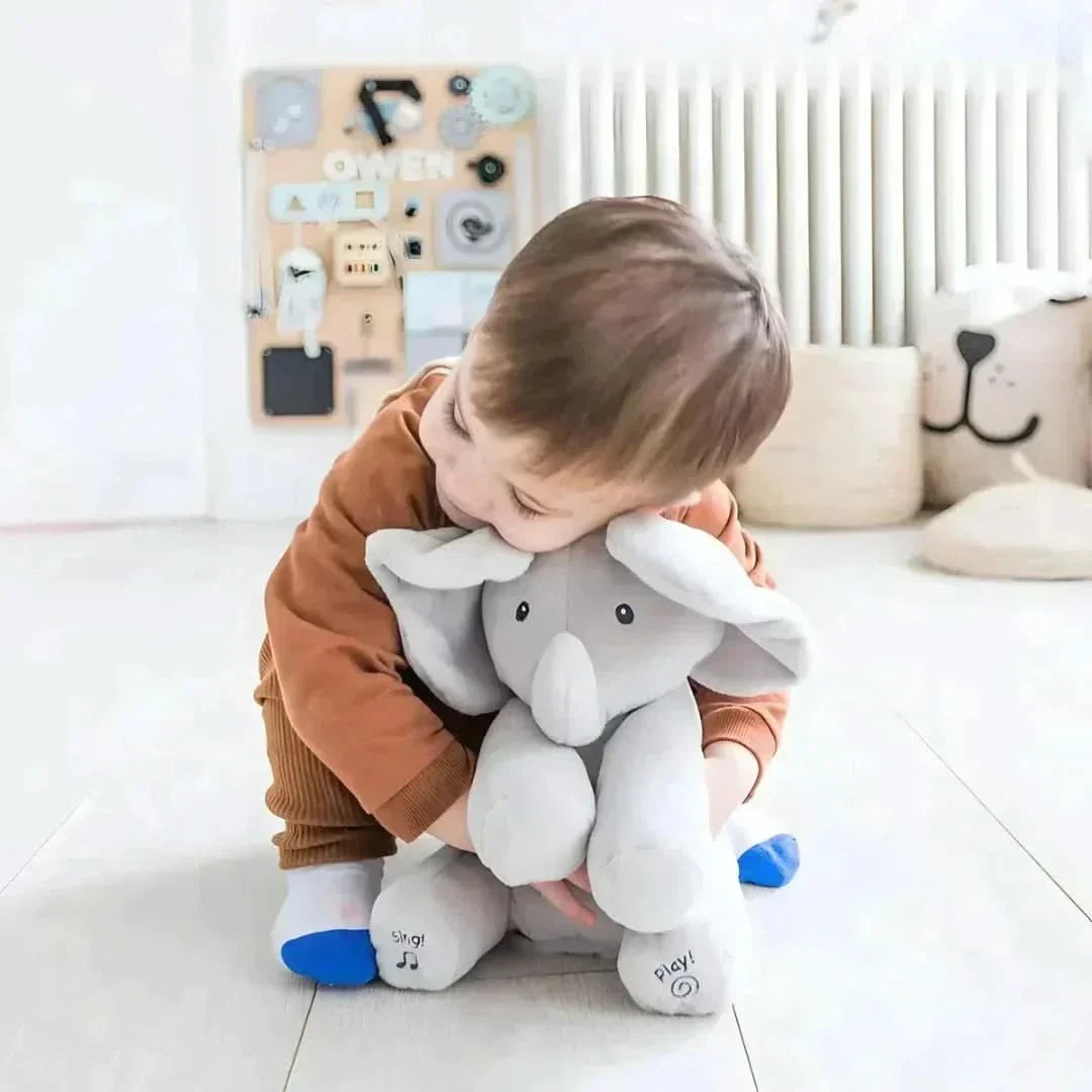 Interactive baby elephant with play and talking functions for toddlers