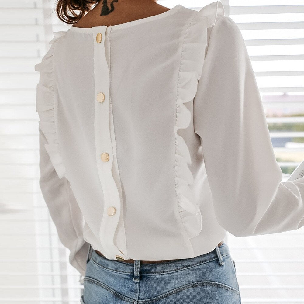 MadeliefBlouse | Women's Elegant Long-Sleeve Blouse-Black-S-State of Style
