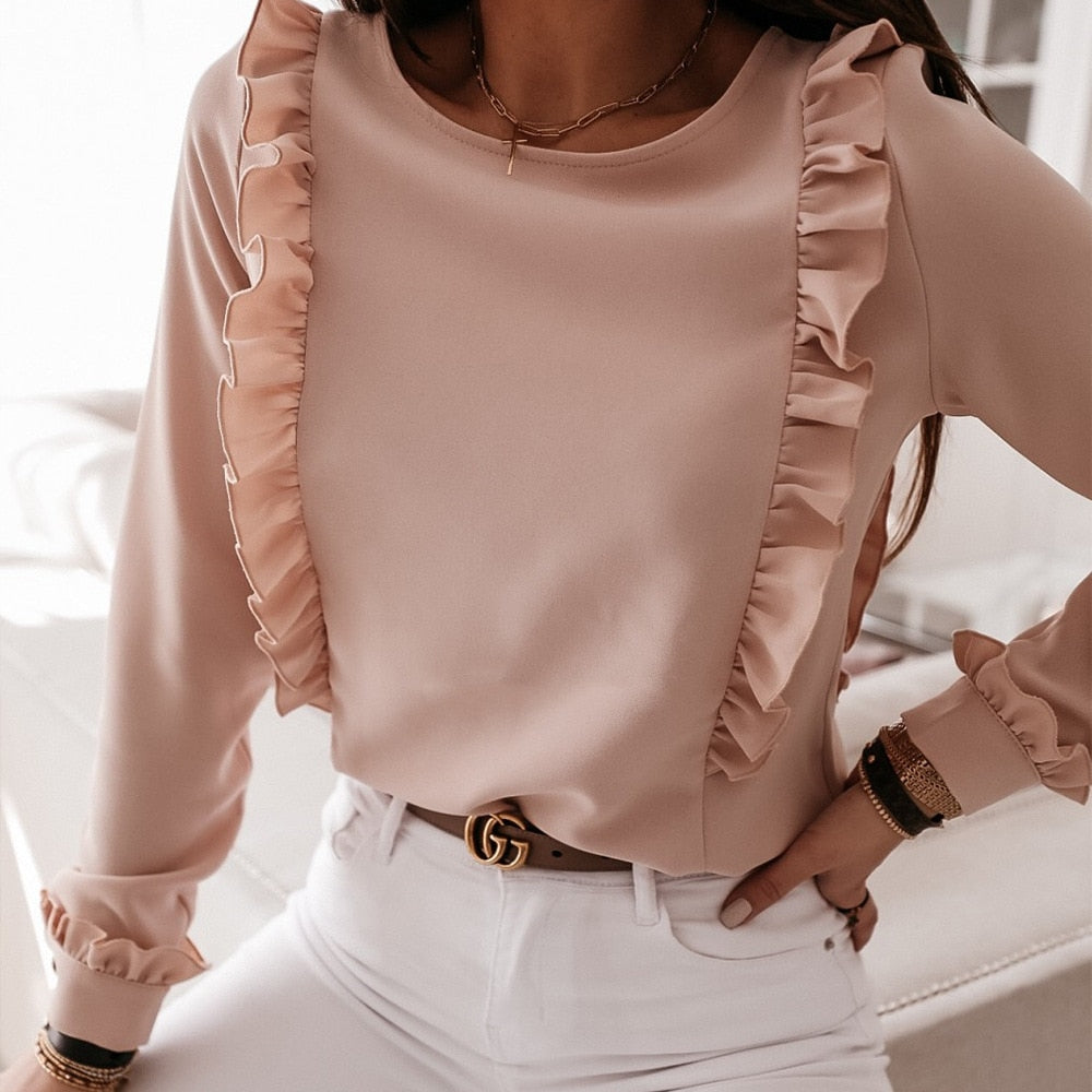 MadeliefBlouse | Women's Elegant Long-Sleeve Blouse-Black-S-State of Style