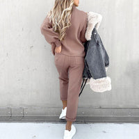 MadlynnsSuit | Women's Comfortable Sports Tracksuit-Grey Pink-S-State of Style