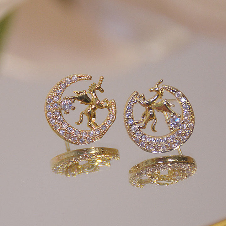 Magical Unicorn Earrings | Sparkling Crystal Jewellery-Horse wings-State of Style
