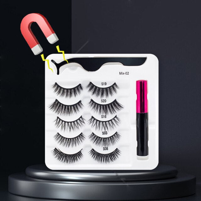 MagicLashes | Reusable Magnetic Eyelashes-5 Pair Mix 02-State of Style