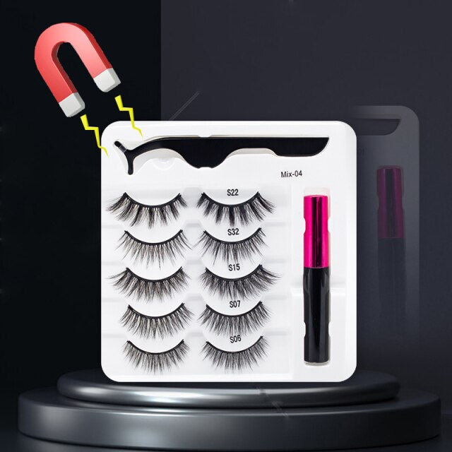 MagicLashes | Reusable Magnetic Eyelashes-5 Pair Mix 04-State of Style
