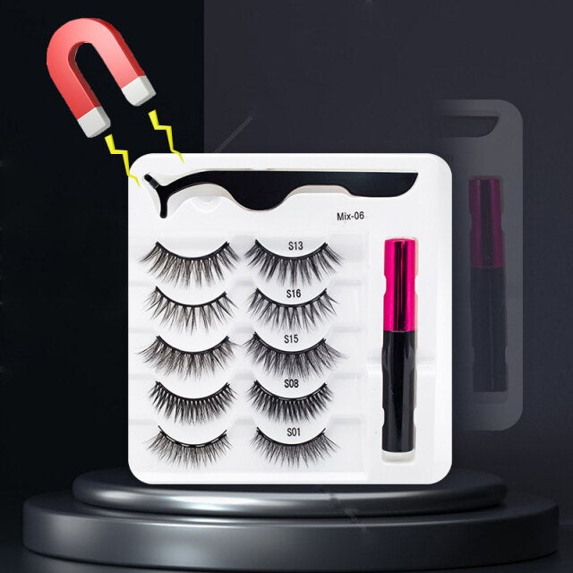 MagicLashes | Reusable Magnetic Eyelashes-5 Pair Mix 06-State of Style