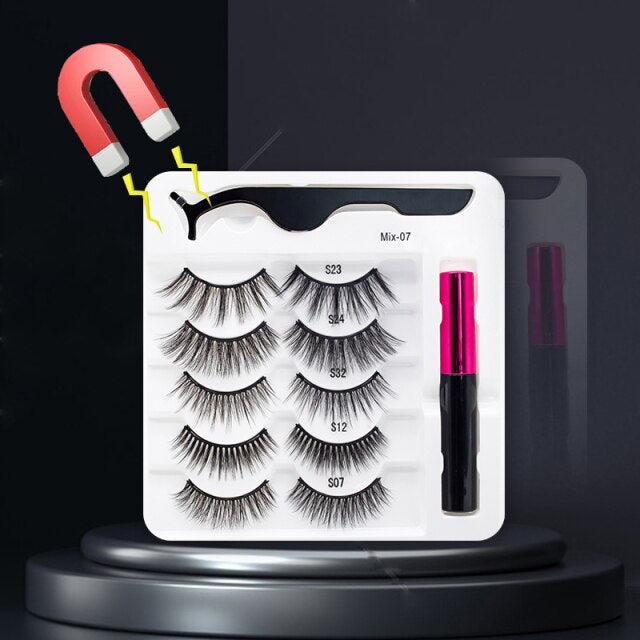 MagicLashes | Reusable Magnetic Eyelashes-5 Pair Mix 07-State of Style