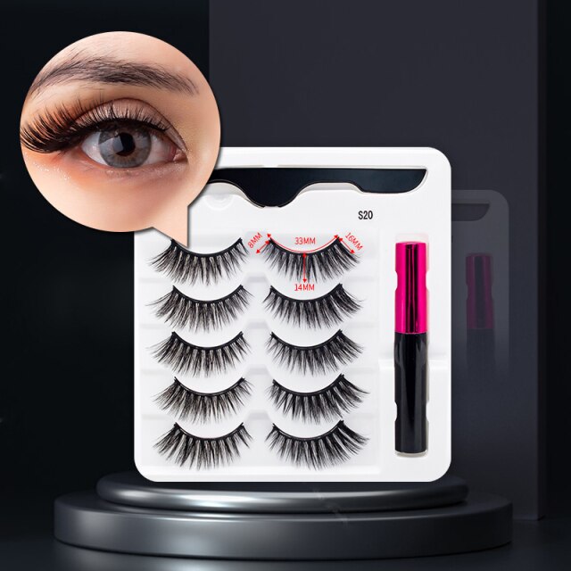 MagicLashes | Reusable Magnetic Eyelashes-5 Pair S-15-State of Style