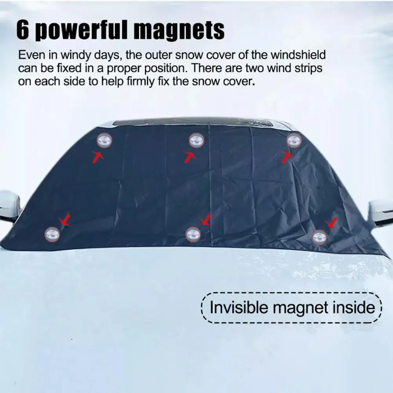Magnetic All-Weather Windscreen Cover – FrostGuardia-Magnet + Ear Cups + Reflective Strips-State of Style
