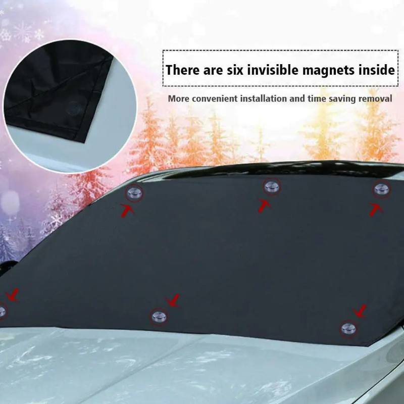 Magnetic All-Weather Windscreen Cover – FrostGuardia-Magnet + Ear Cups + Reflective Strips-State of Style