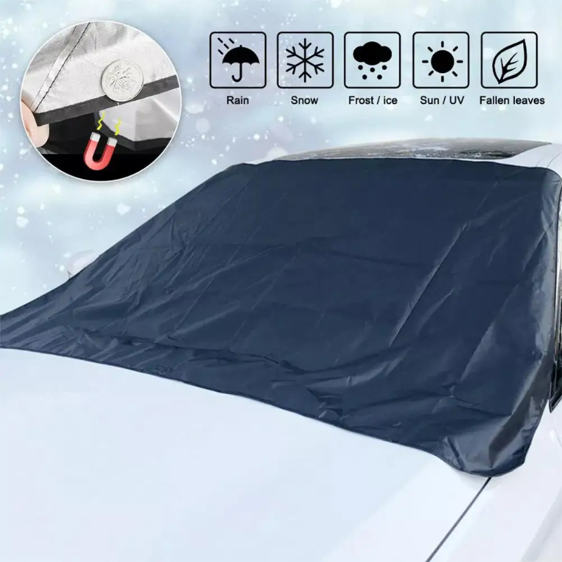 Magnetic All-Weather Windscreen Cover – FrostGuardia-Magnet + Ear Cups + Reflective Strips-State of Style