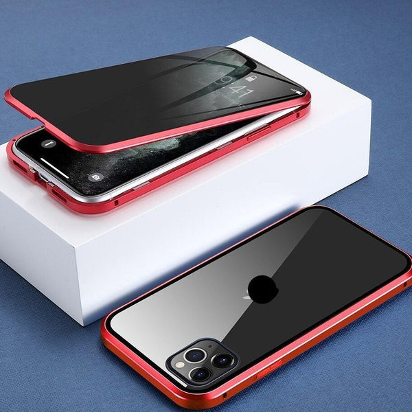 Magnetic iPhone Case with Privacy Protection - PrivaGuard-Red-iPhone XS Max-State of Style