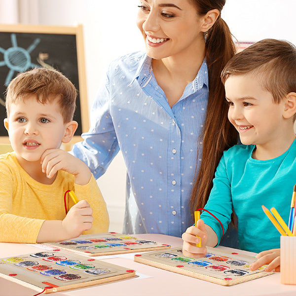 Magnetic Learning Maze for Colour and Number Recognition - MazeMagic-State of Style