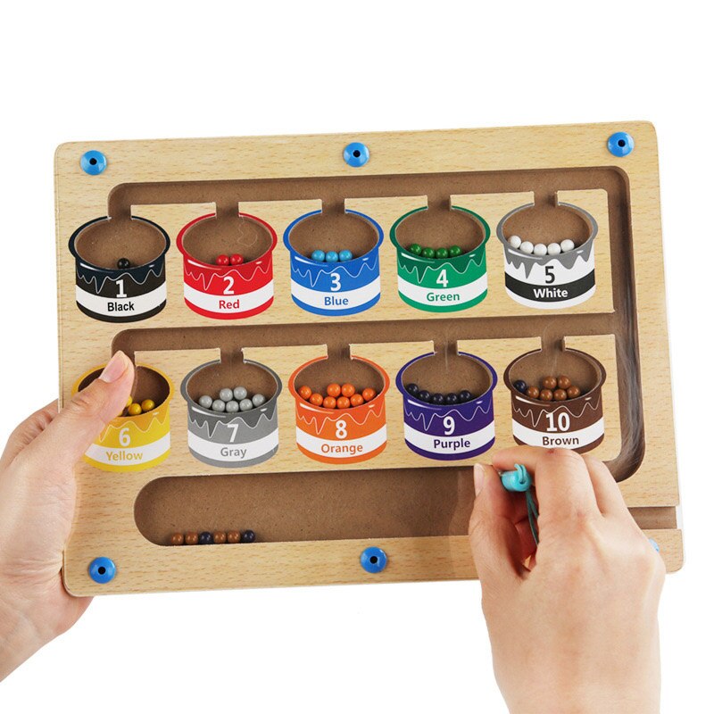 Magnetic Learning Maze for Colour and Number Recognition - MazeMagic-State of Style